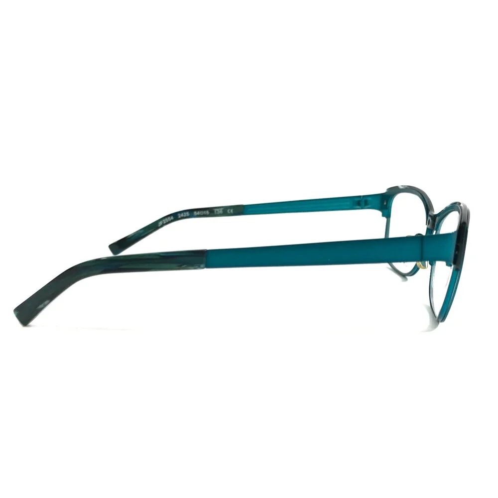 J.F. Rey Eyeglasses Frames JF2554 2425 Matte Teal Blue Horn Cat Eye 54-15-136